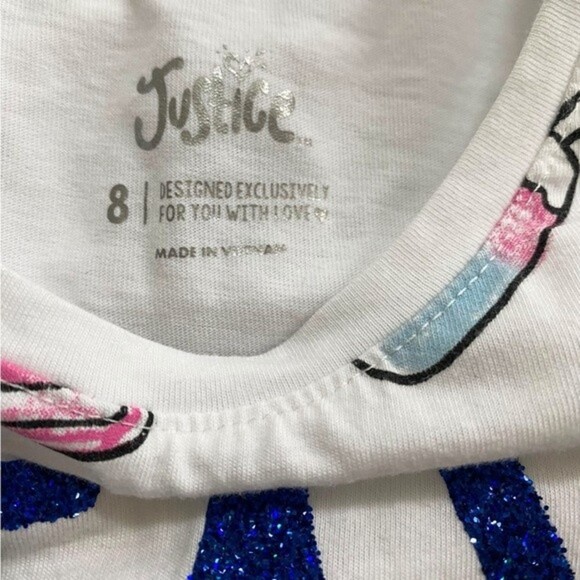 Justice girls “Stay Chill” shirt size 8 - Picture 4 of 4